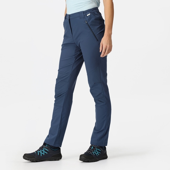 Questra V Femme Pantalon de marche Bleu