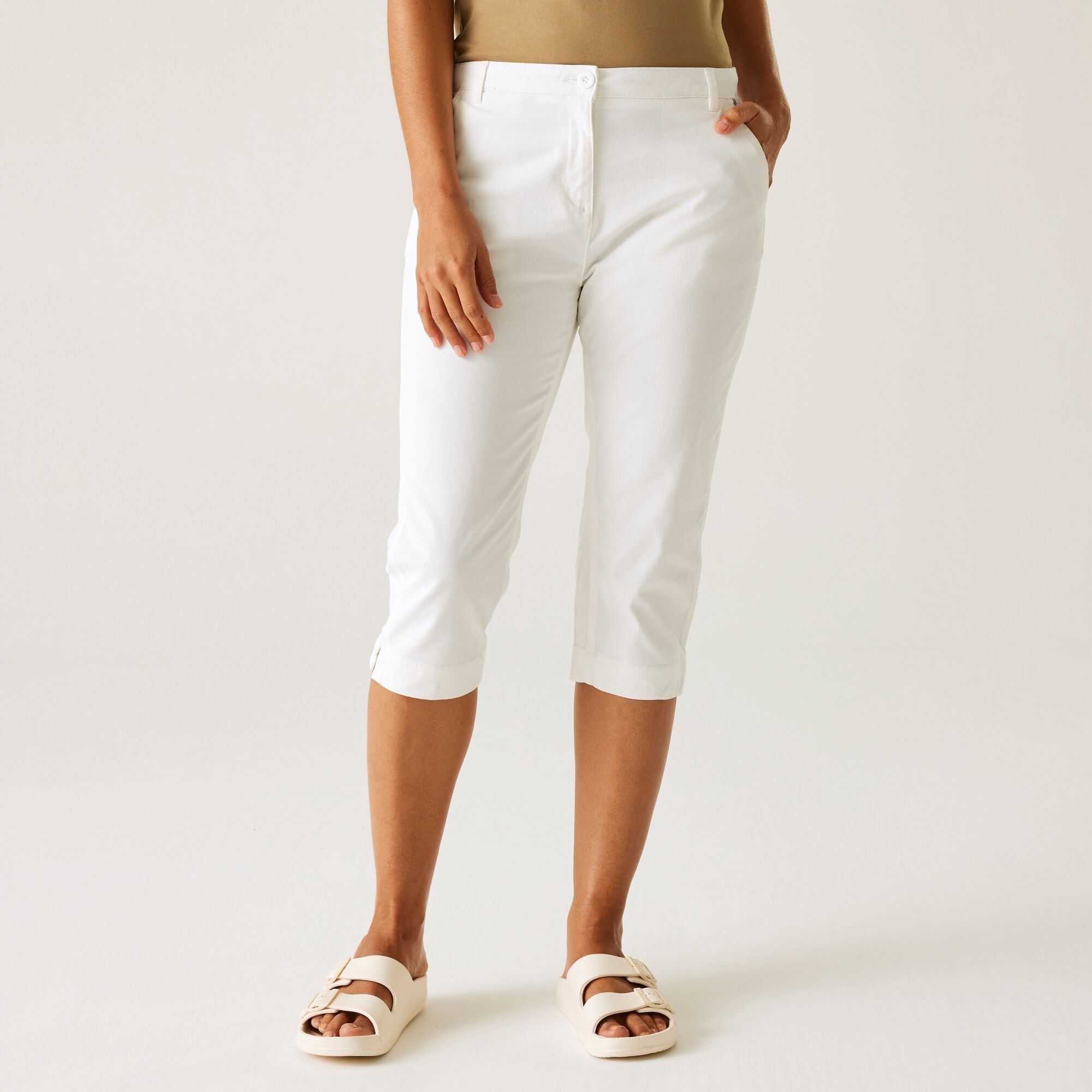 Damskie spodnie capri Bayletta Biały