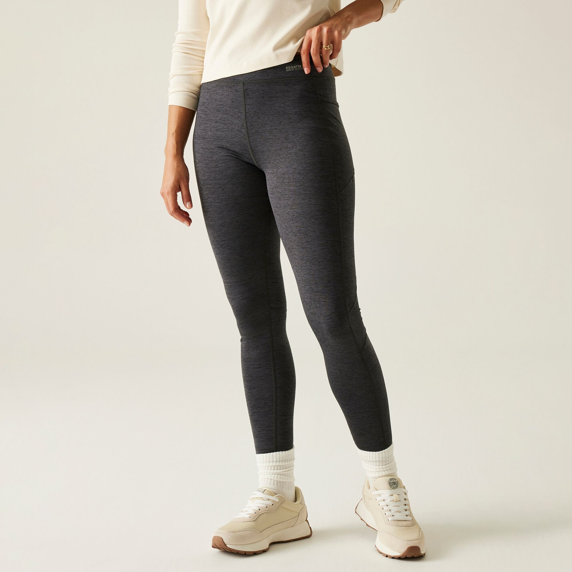 Regatta Legginsy damskie ocieplane Holeen II Winter Szary