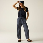 Navy White Vertical Wavy Stripe 