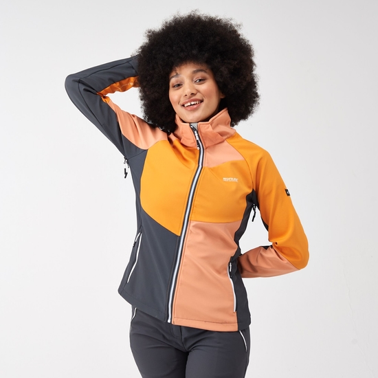 Women's Desoto IX Softshell Jacket Apricot Crush Orange Pepper