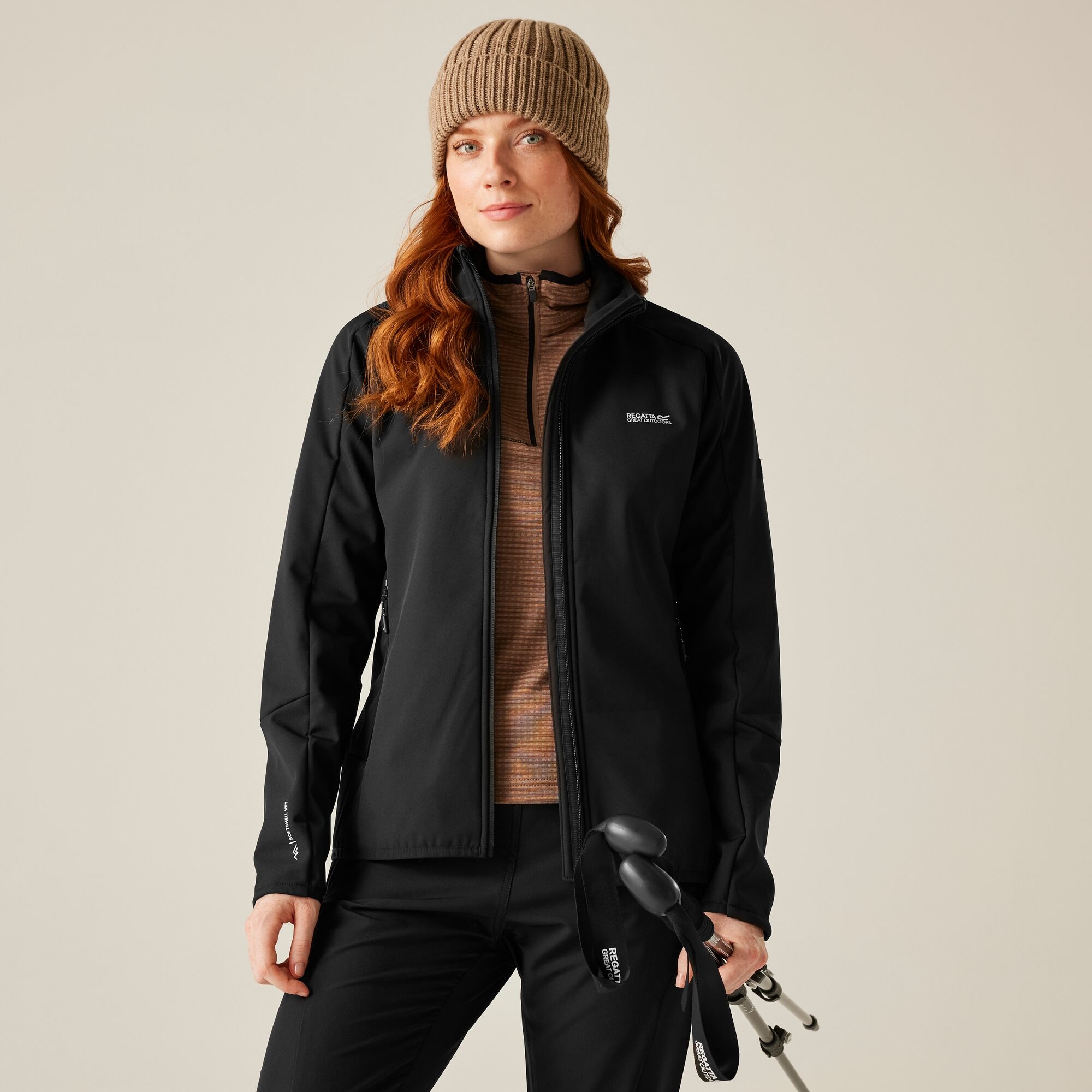 Regatta Kurtka damska softshell wodoodporny Moutdale Czarny