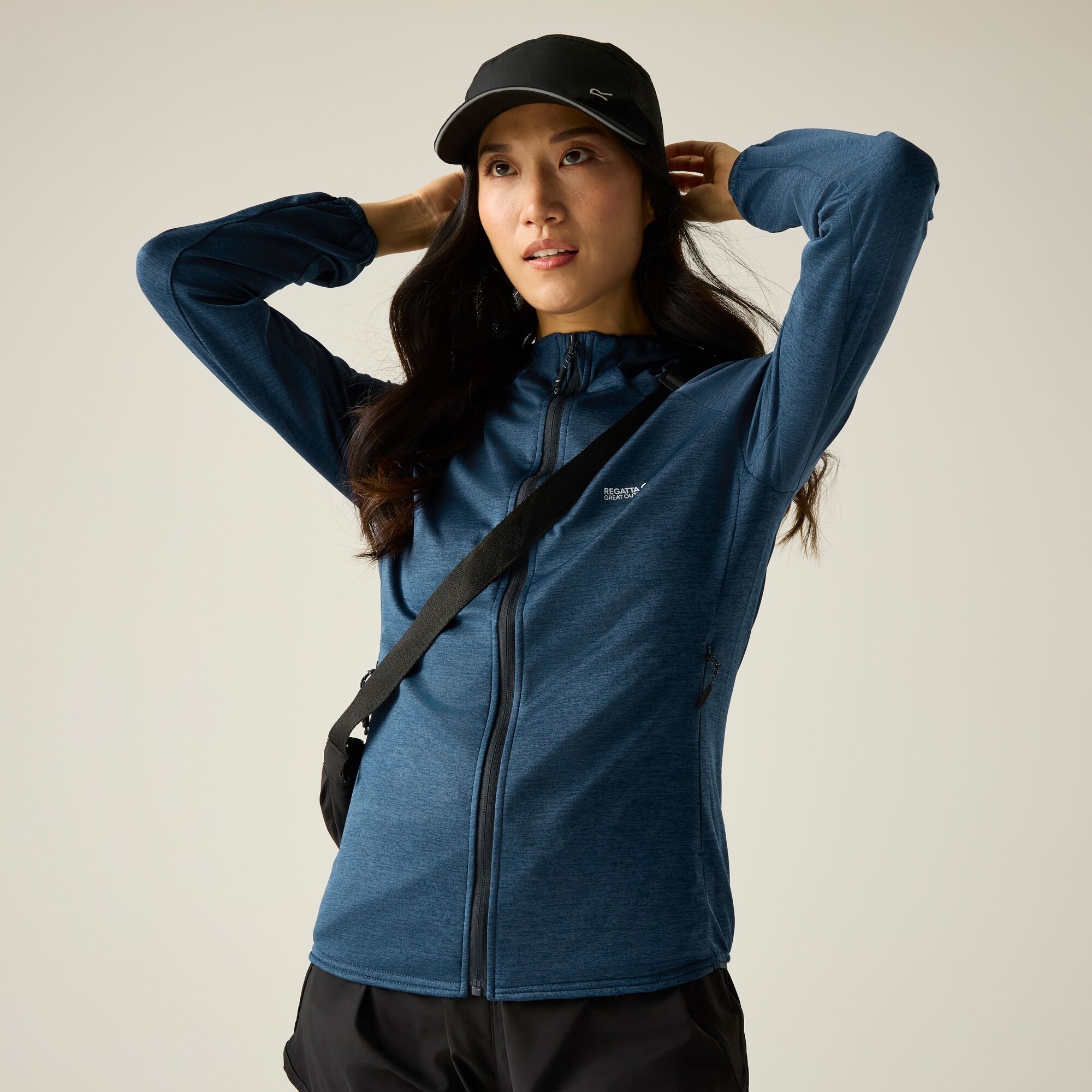 Regatta   Polar damski z kapturem Ferna Stretch Niebieski