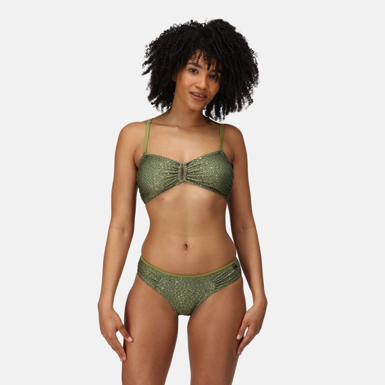 Women's Aceana Bikini Briefs Green Fileds Abstract