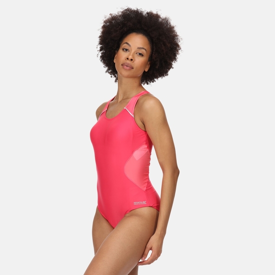 Women's Active Swimming Costume Rethink Pink Tropical Pink