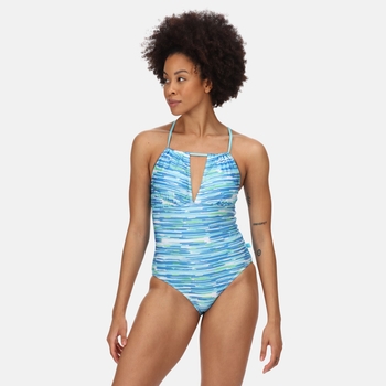 Halliday Badeanzug mit Neckholder-Ausschnitt für Damen Blau
