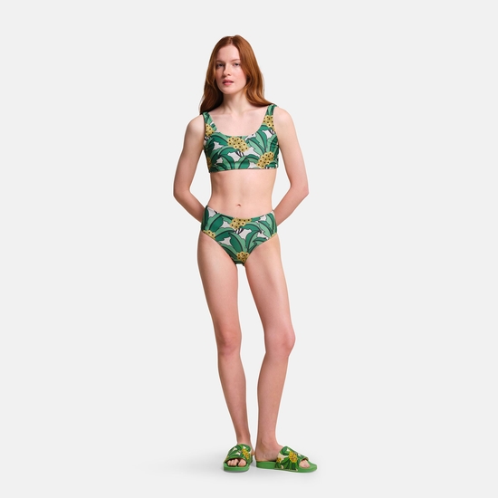 Orla Kiely Reversible Bikini Set Green Tropical Green