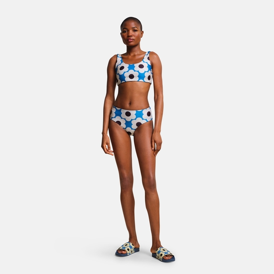 Orla Kiely Reversible Bikini Set Blue Sixties Daisy Navy Tall Flowers