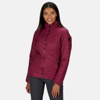 Women's Voltera Loft Insulated Quilted Hooded Heated Walking Jacket Purple Potion
