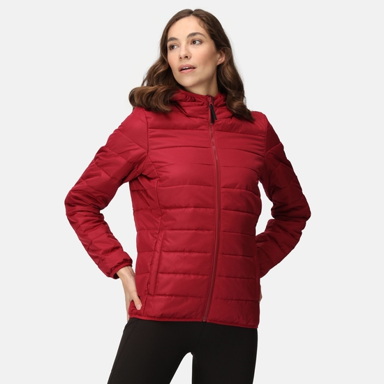 Veste à capuche Femme matelassée isolante HELFA Rouge