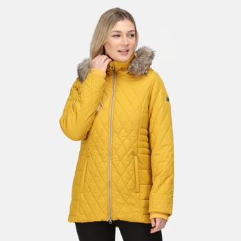womens mustard padded jacket