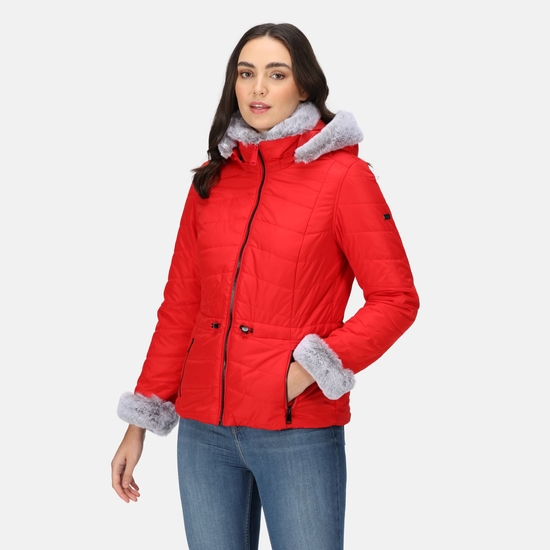 Women's Willabella Fur Detail Jacket Code Red