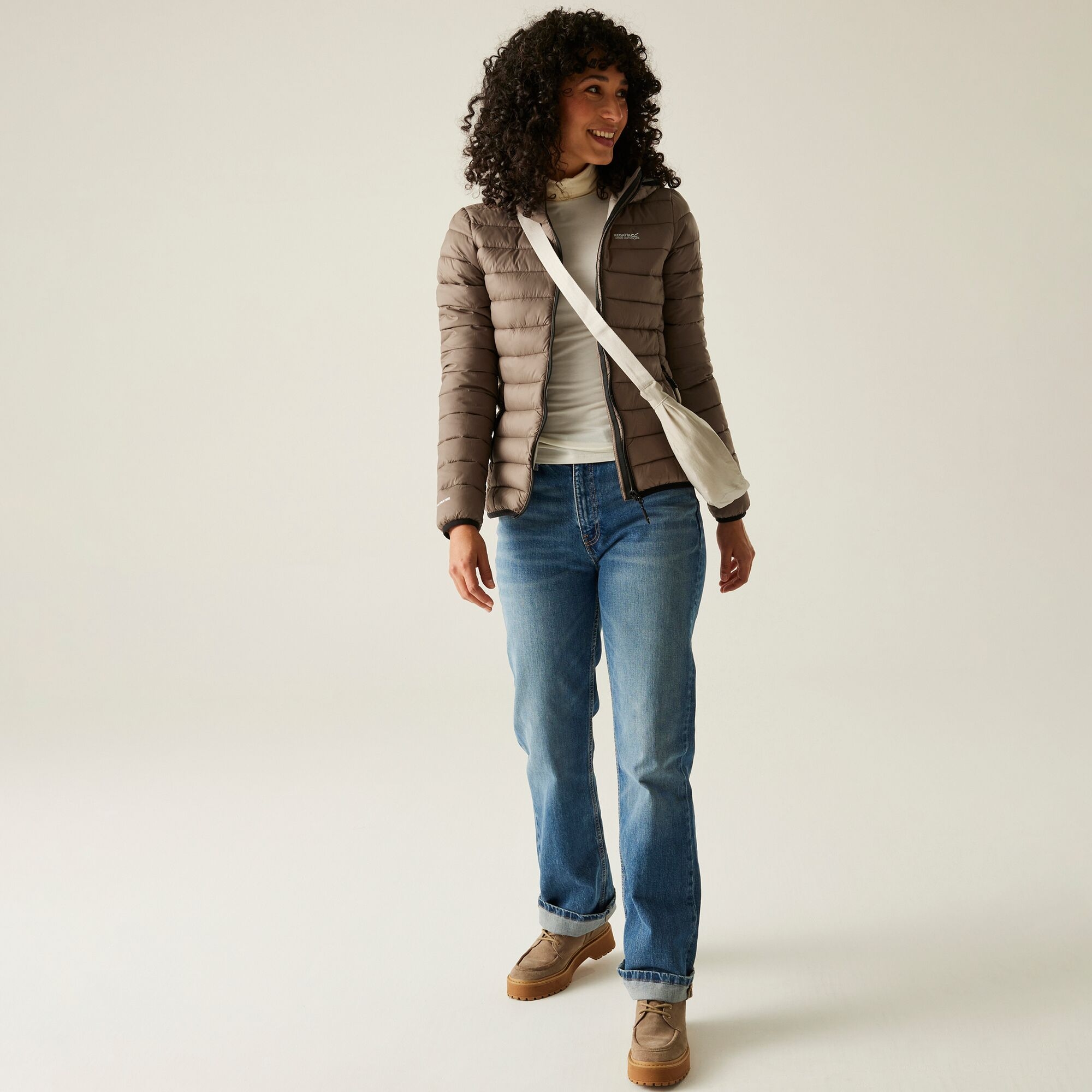 Regatta Kurtka damska przejściowa ocieplana pikowana z kapturem Marizion Brązowy