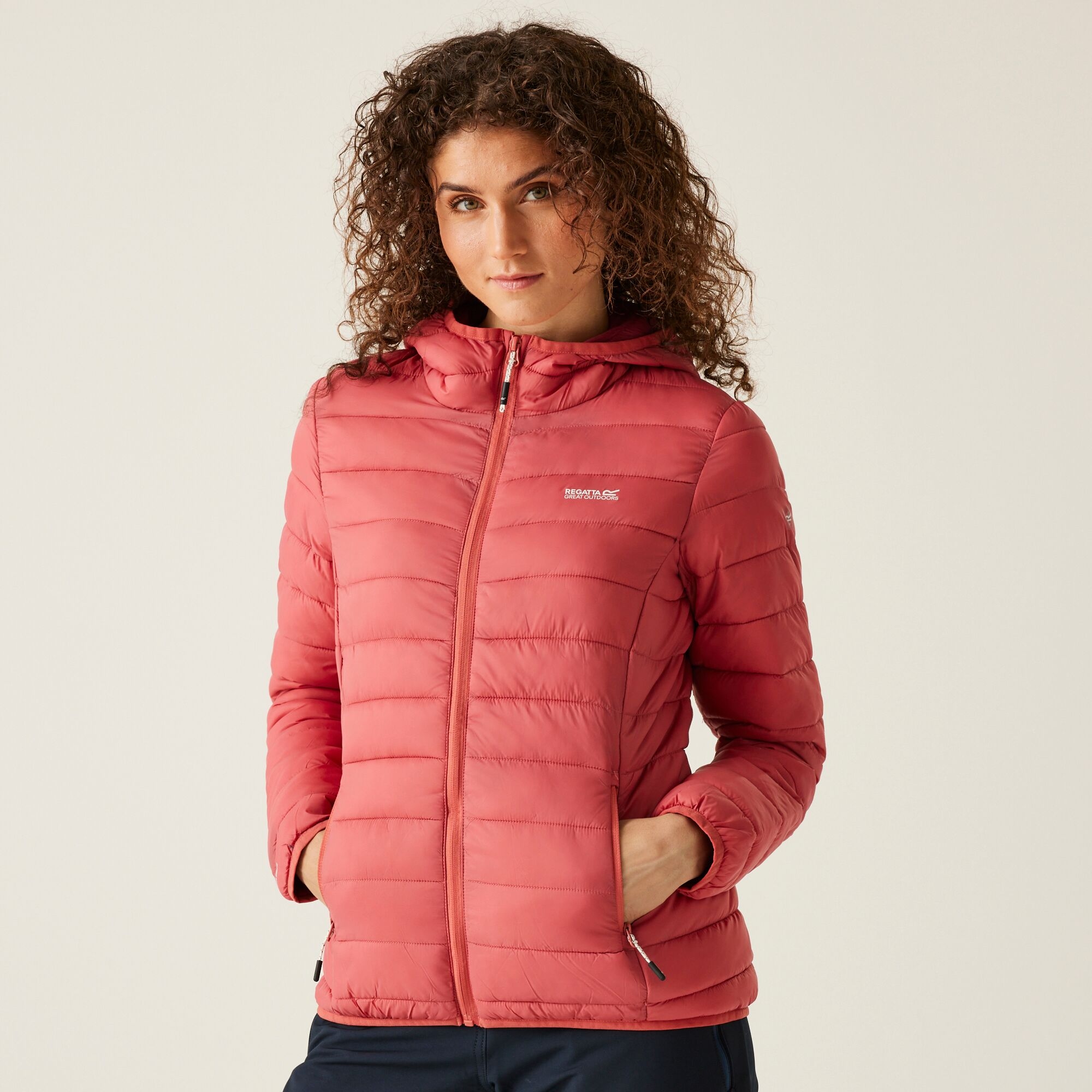 Regatta Women's Red Hooded Marizion Baffled Jacket Mineral : Size 18