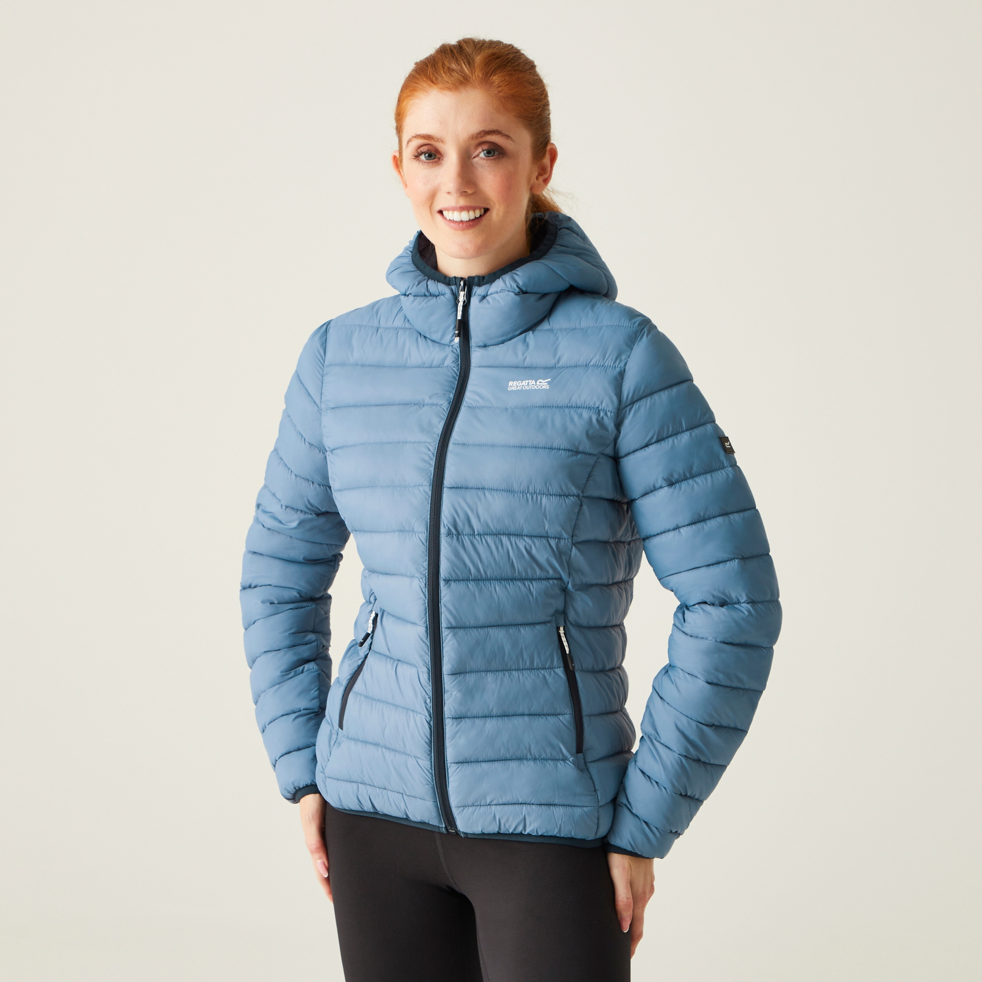 Regatta Women's Blue Hooded Marizion Baffled Jacket Coronet Marshmallow, : Size 18
