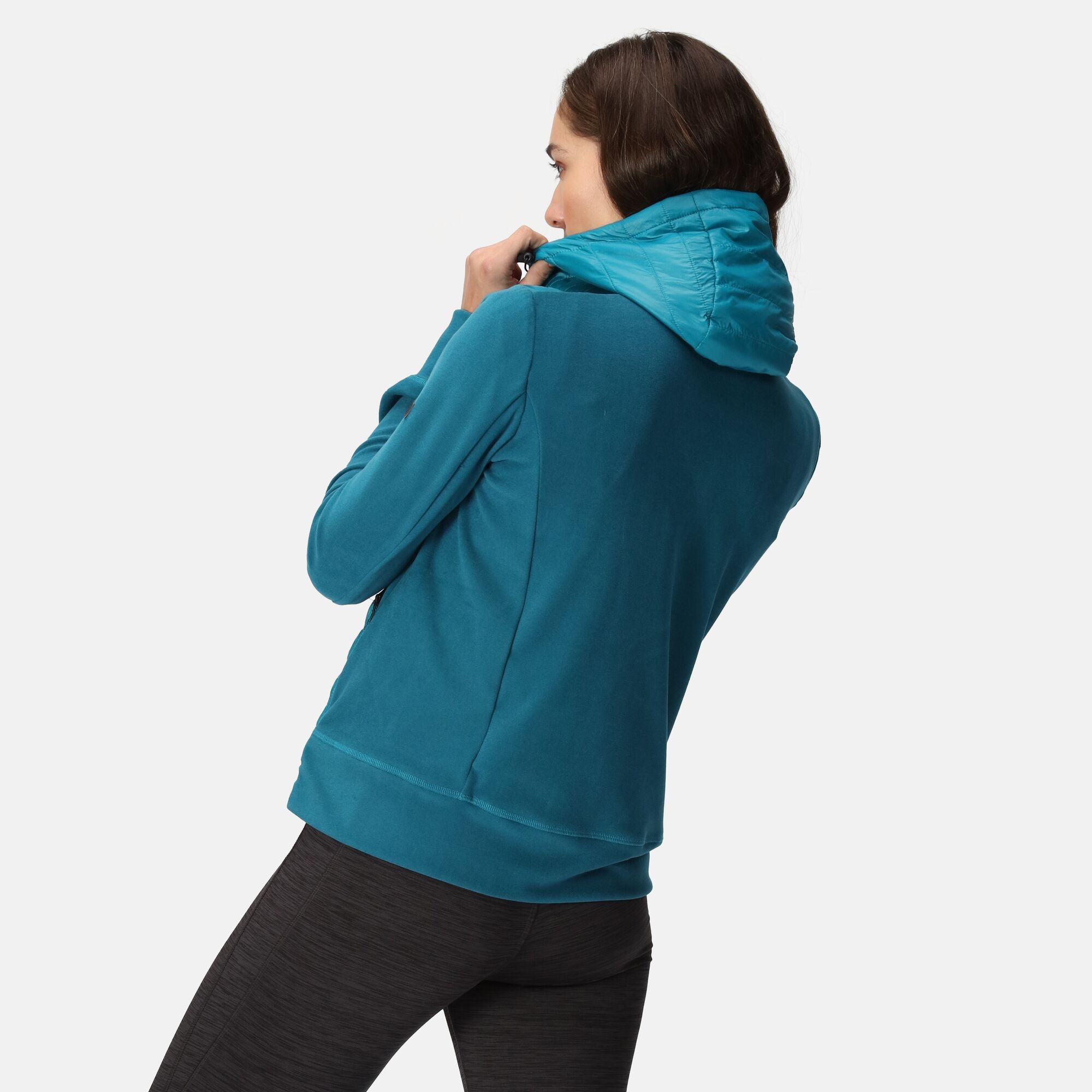 Regatta Damska kurtka pikowana z kapturem Kelton Turkusowy