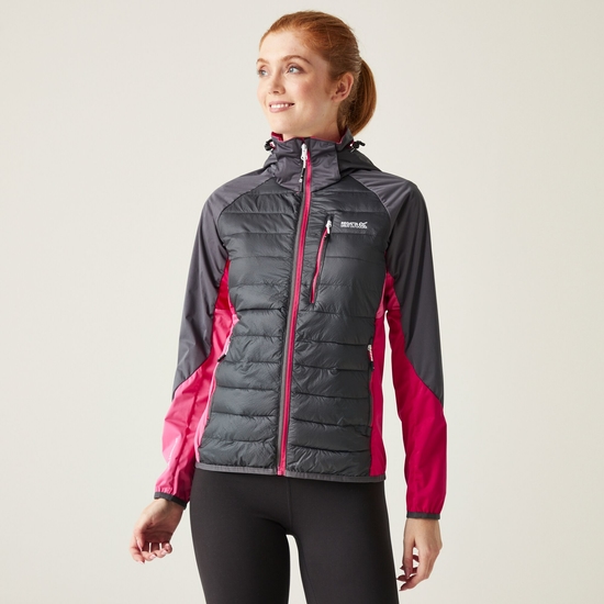 Women's Pro Hybrid Jacket Seal Grey Flamingo Pink Pink Potion