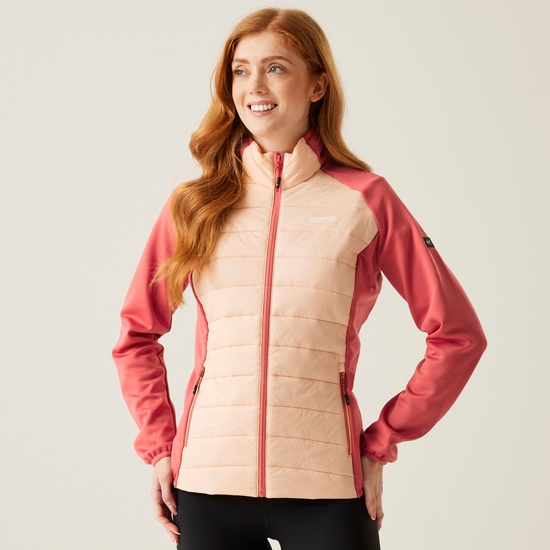 Women's Clumber V Hybrid Jacket Peach Parfait Mineral Red