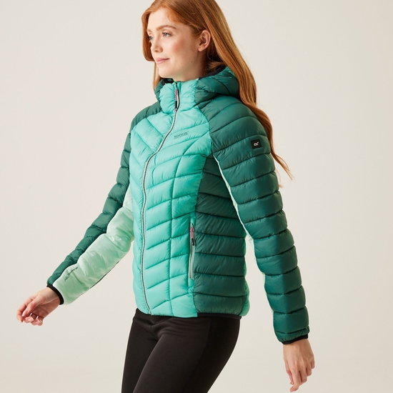 Women's Dalent Quilted Hooded Jacket Rain Forest Dusty Green