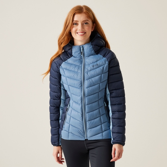 Women's Dalent Quilted Hooded Jacket Navy Coronet Blue