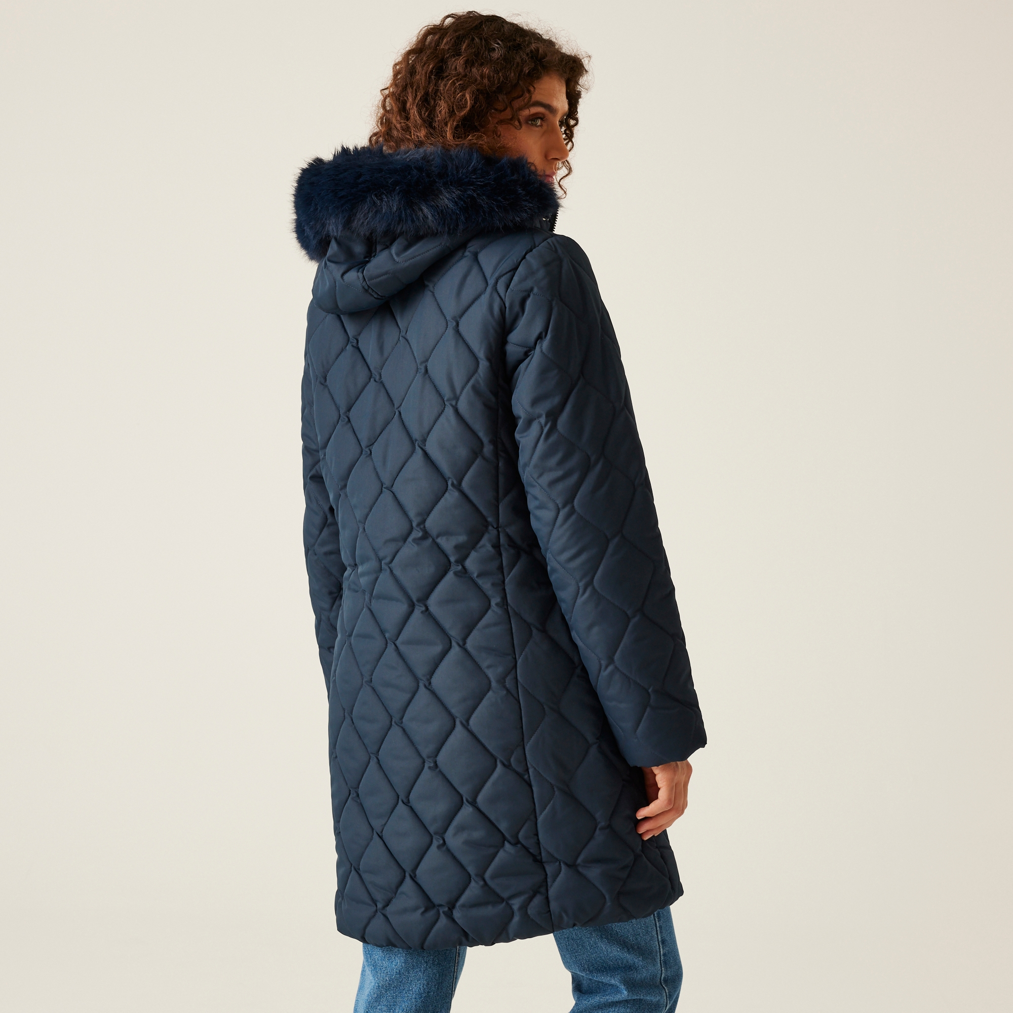 Regatta Regatta Płaszcz zimowy damski ocieplany z kapturem Fritha III Niebieski