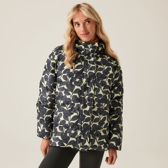 Orla Kiely Oversized Quilted Jacket Birdy Grey