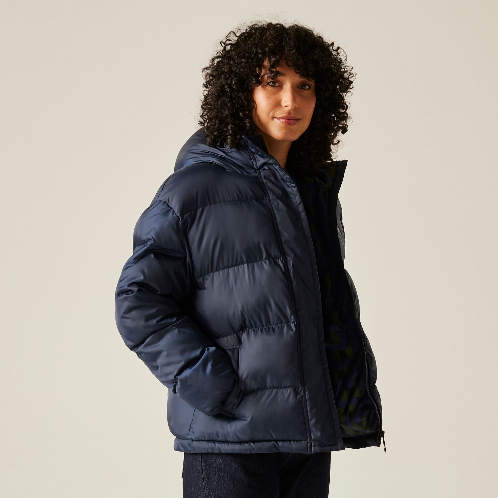 Regatta Orla Kiely Oversized Quilted Jacket Size: 12 Women's Blue
