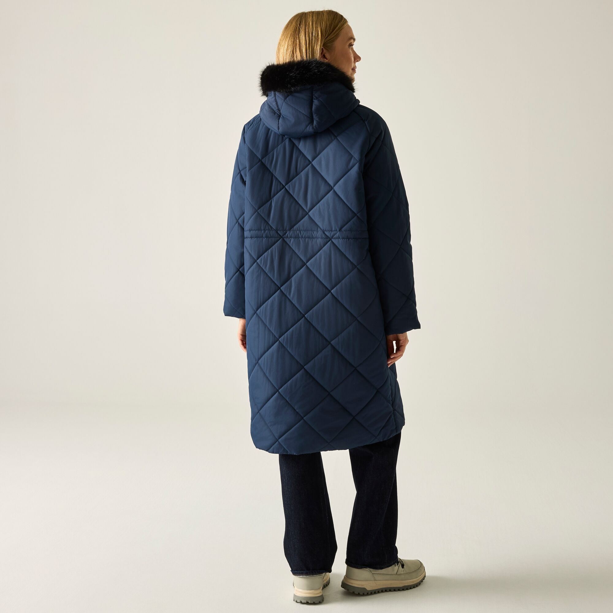 Płaszcz damski zimowy ocieplany Freyla Niebieski