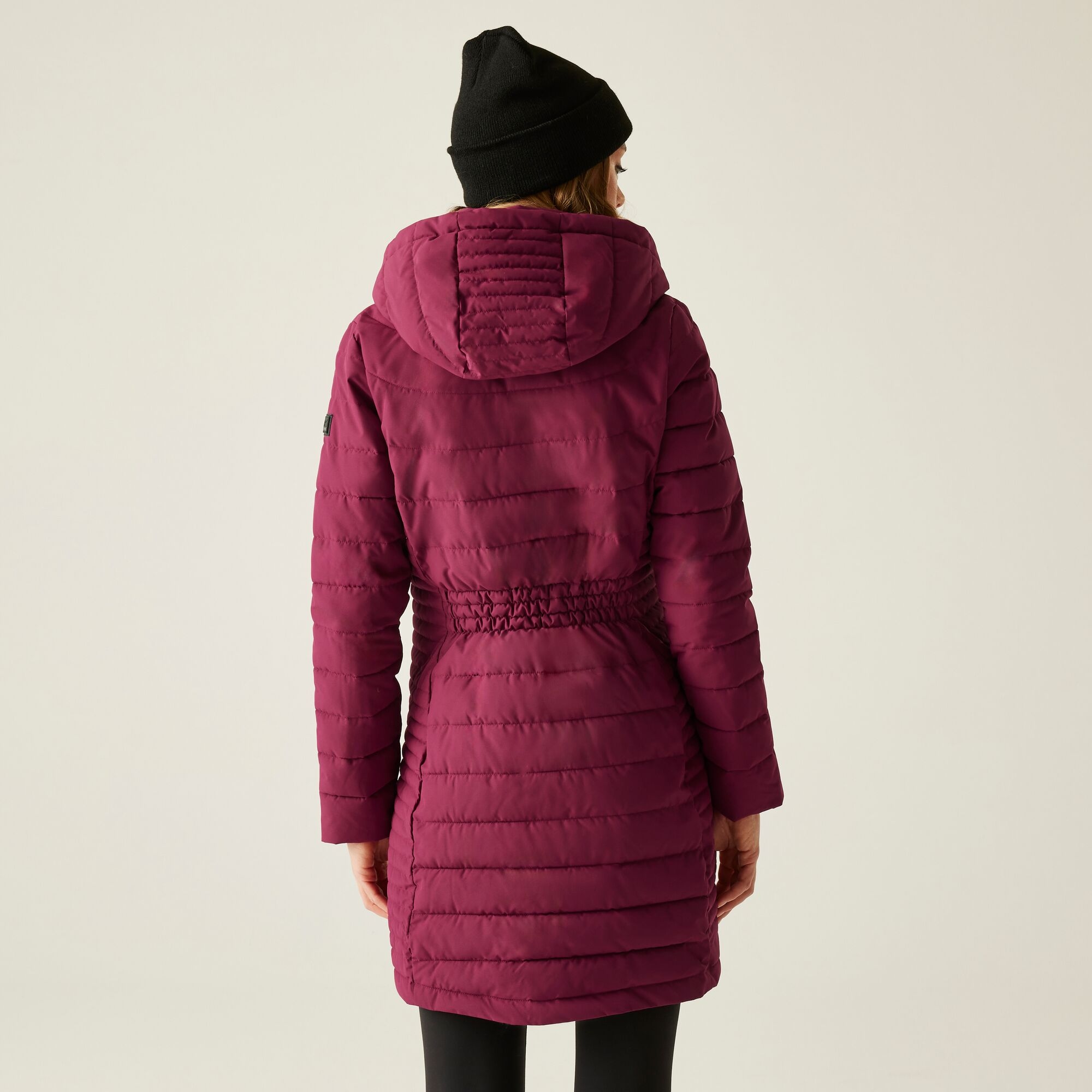 Płaszcz damski zimowy ocieplany Andria Burgundowy