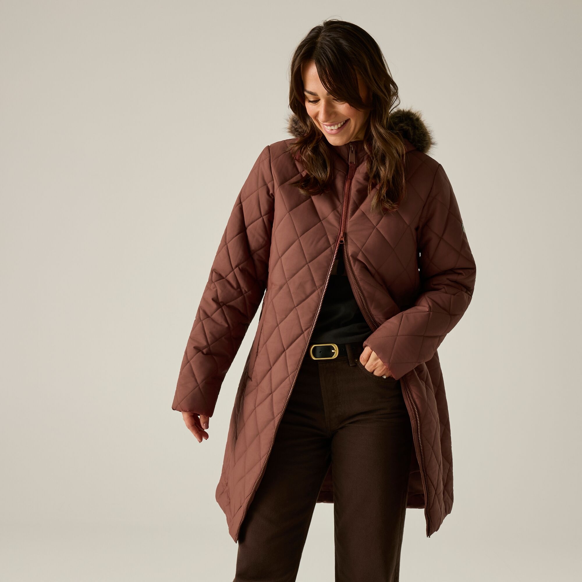 Regatta Women's Dark Red Fionne Insulated Quilted Jacket In | Size: 12 - Image 4