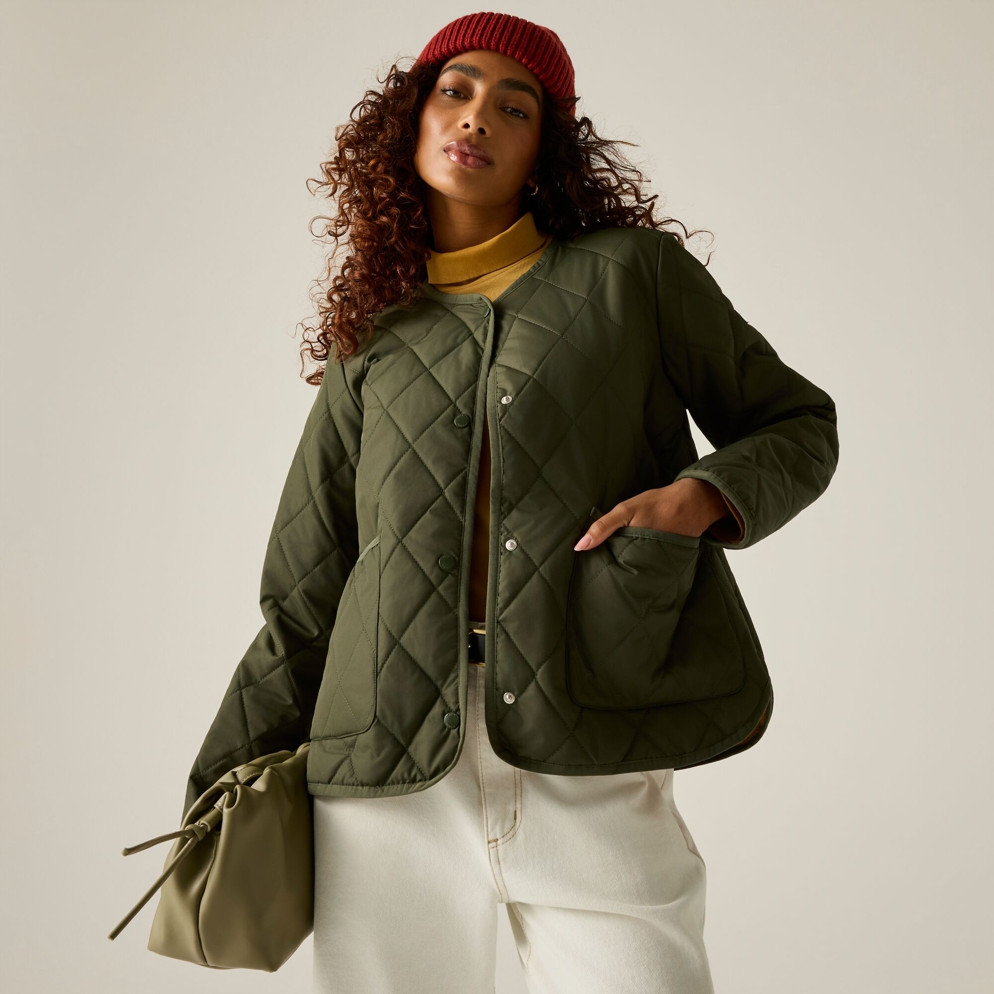 Regatta Women's Khaki Swing Maia Quilted Jacket In | : Size 12 - Image 1