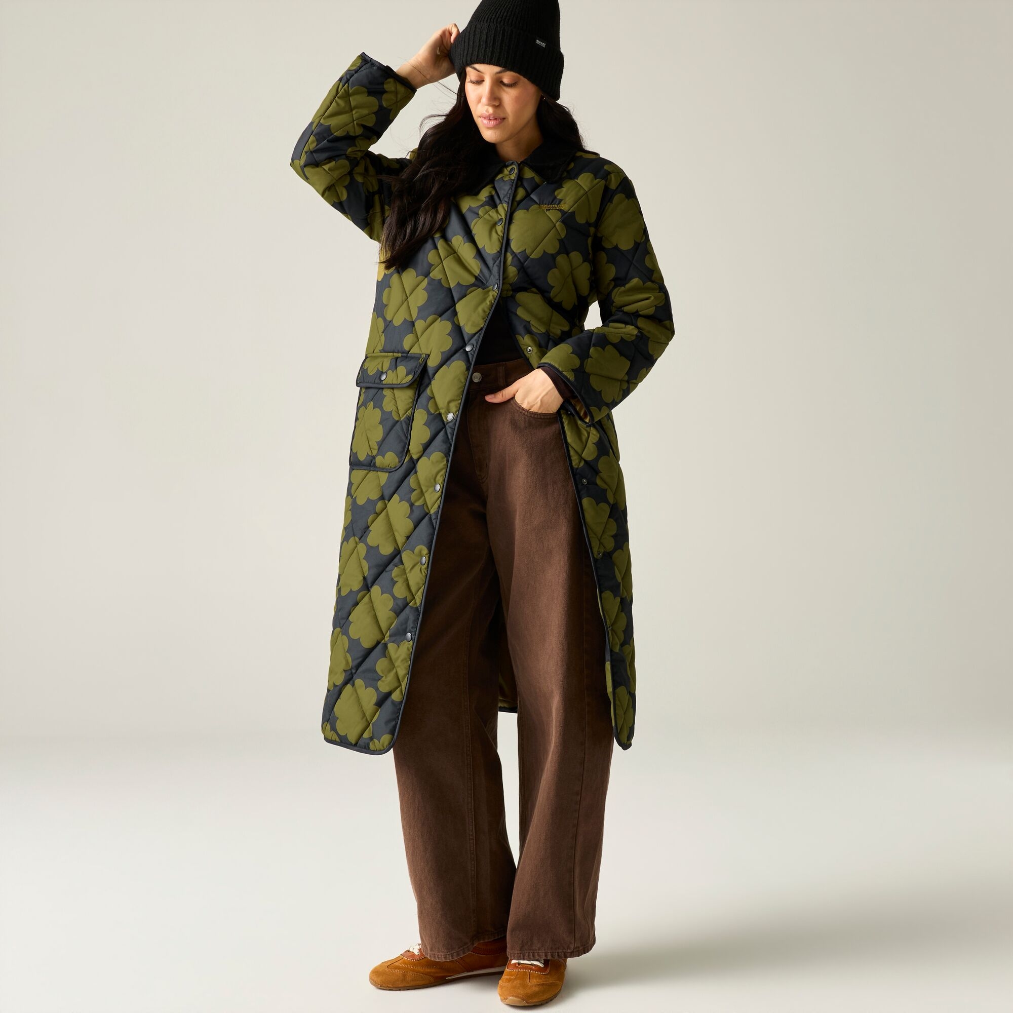 Regatta Women's Dark Olive Orla Mid Length Waterproof Quilted Jacket In | : Size 10 - Image 3