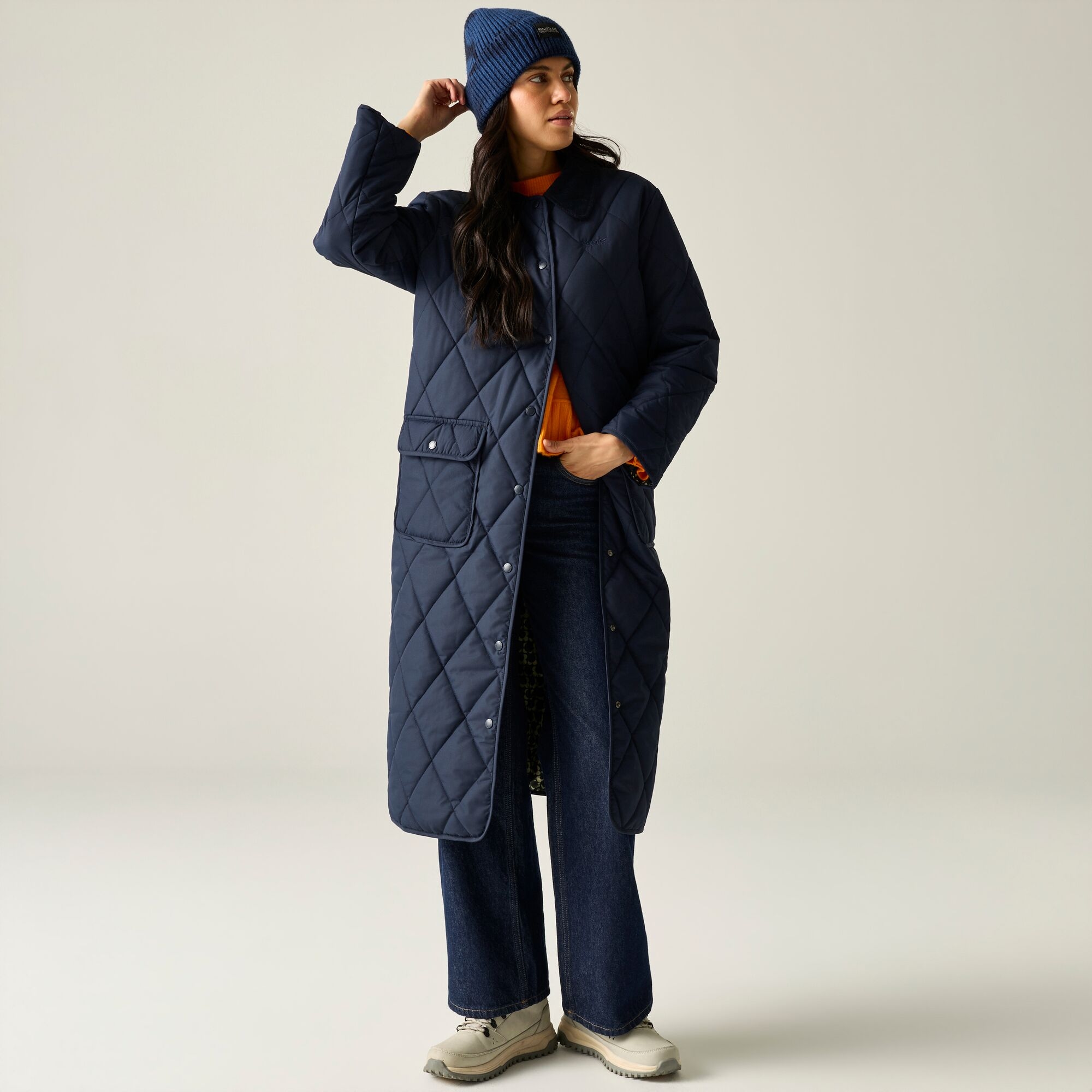 Regatta   Orla Kiely Płaszcz damski Mid Length Quilt Niebieski
