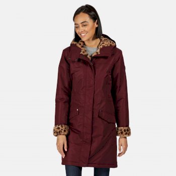 Women's Rimona Waterproof Insulated Hooded Parka Jacket Dark Burgundy