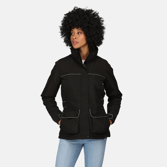 Women's Linnette Waterproof Insulated Jacket Black High Shine