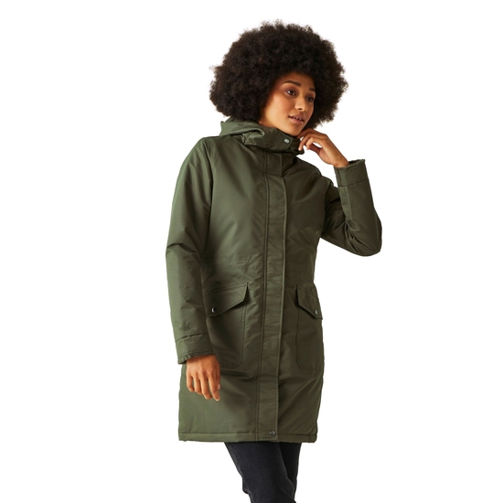 Romine Parka imperméable pour femme Vert