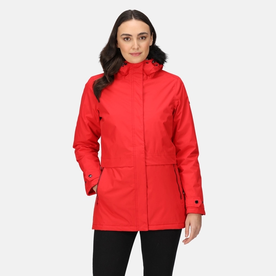Women's Myla II Fur Trim Parka Jacket Code Red