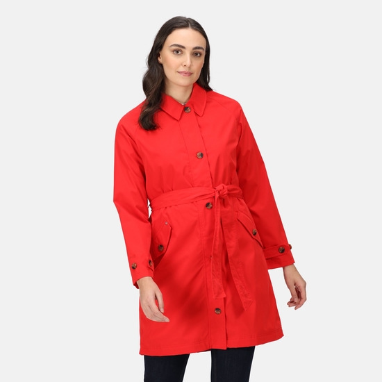Madalyn Trench-coat imperméable pour femme Rouge
