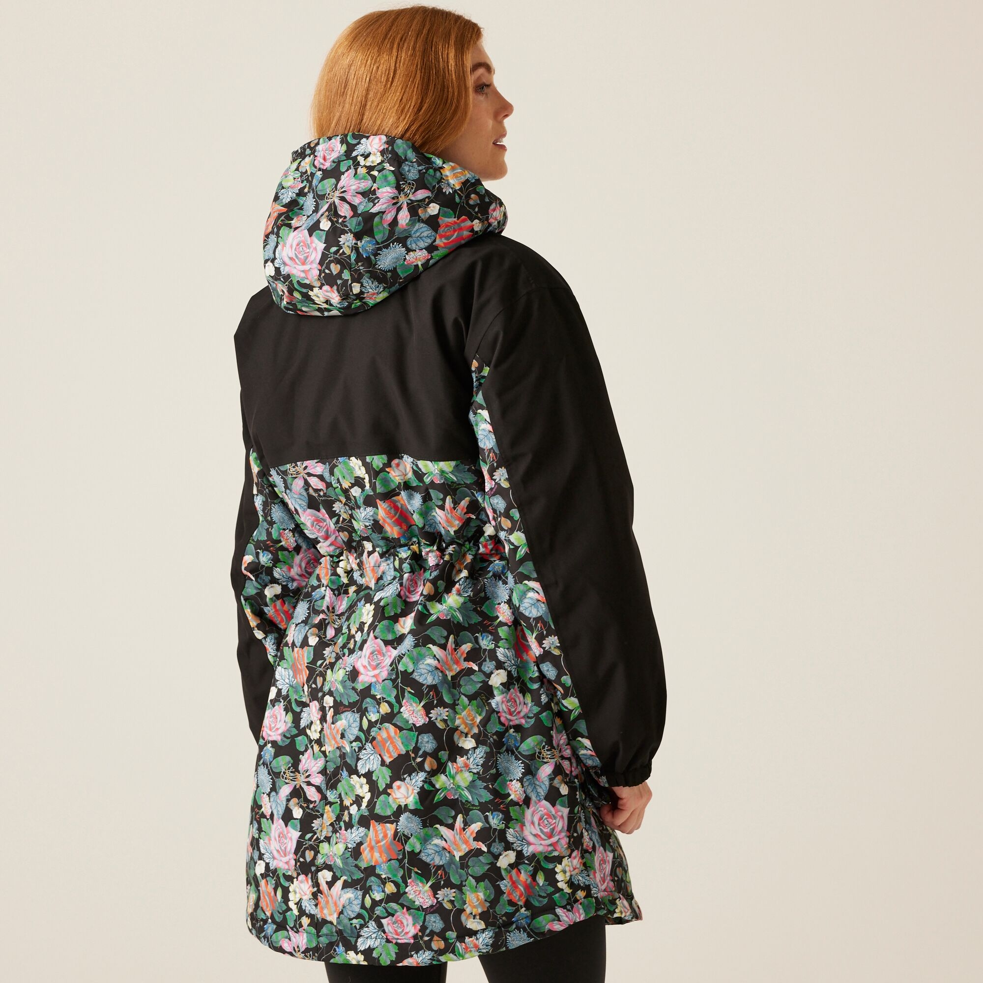 Regatta Christian Lacroix Damska kurtka parka przeciwdeszczowa ocieplana Cailar Czarny we wzór