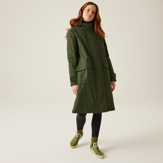 Orla Kiely Longline Waterproof Jacket Khaki