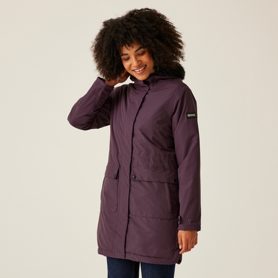 Veste parka à bordure en fourrure Sabinka II pour femme Violet