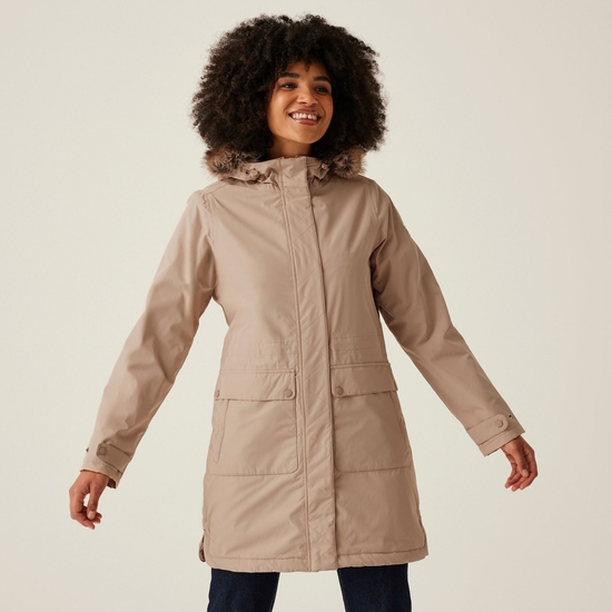 Women's Sabinka II Fur Trim Parka Jacket Warm Taupe