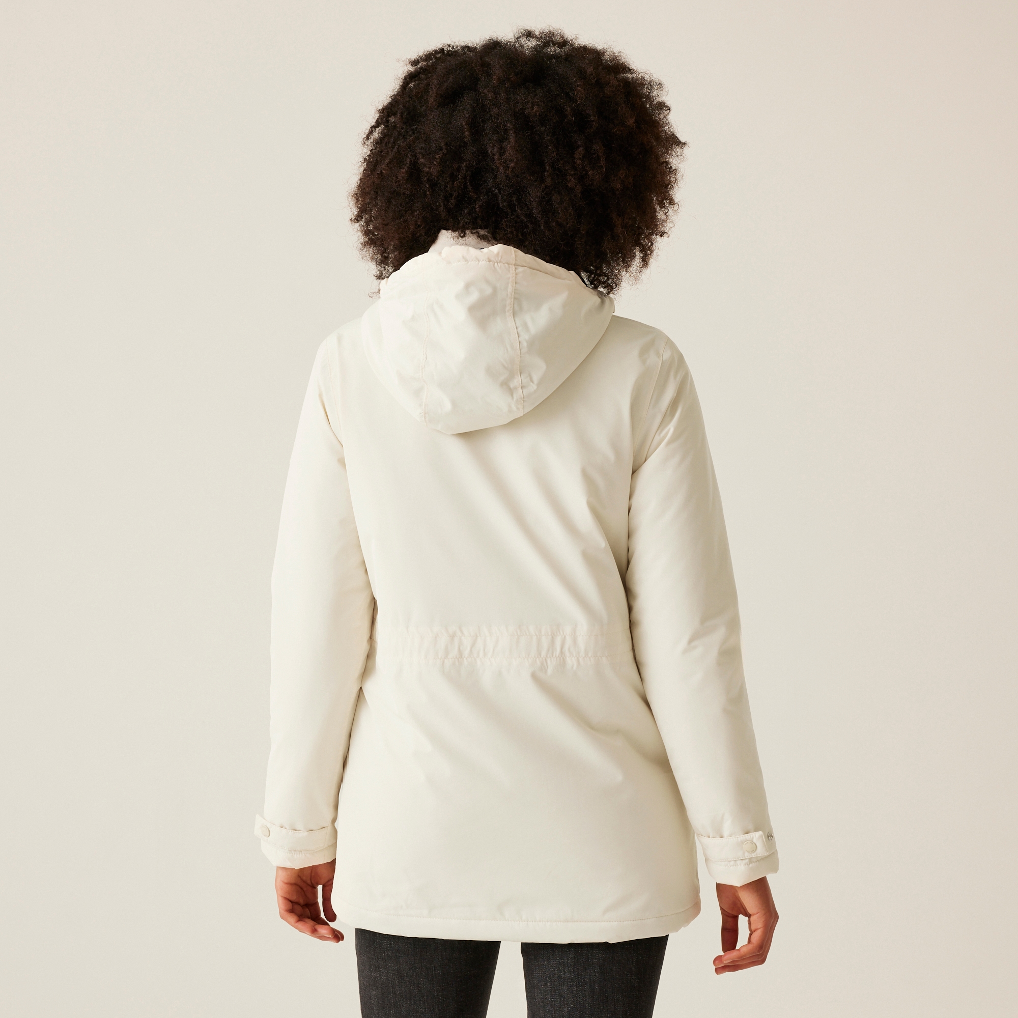 Damska kurtka przejściowa przeciwdeszczowa ocieplana Mireya Kremowy