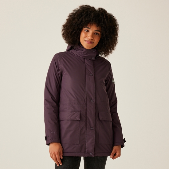 Women's Mireya Waterproof Insulated Jacket Deep Plum Spot Print