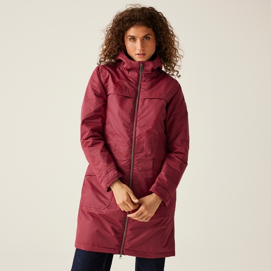 Women's Romine II Waterproof Parka Jacket Rumba Red Black