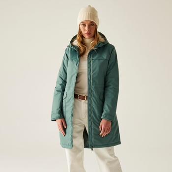 Parka Regatta Femme Vert Avec Capuche - Taille UK16, Occasion Parfait état, Polyvalent Pour Outdoor