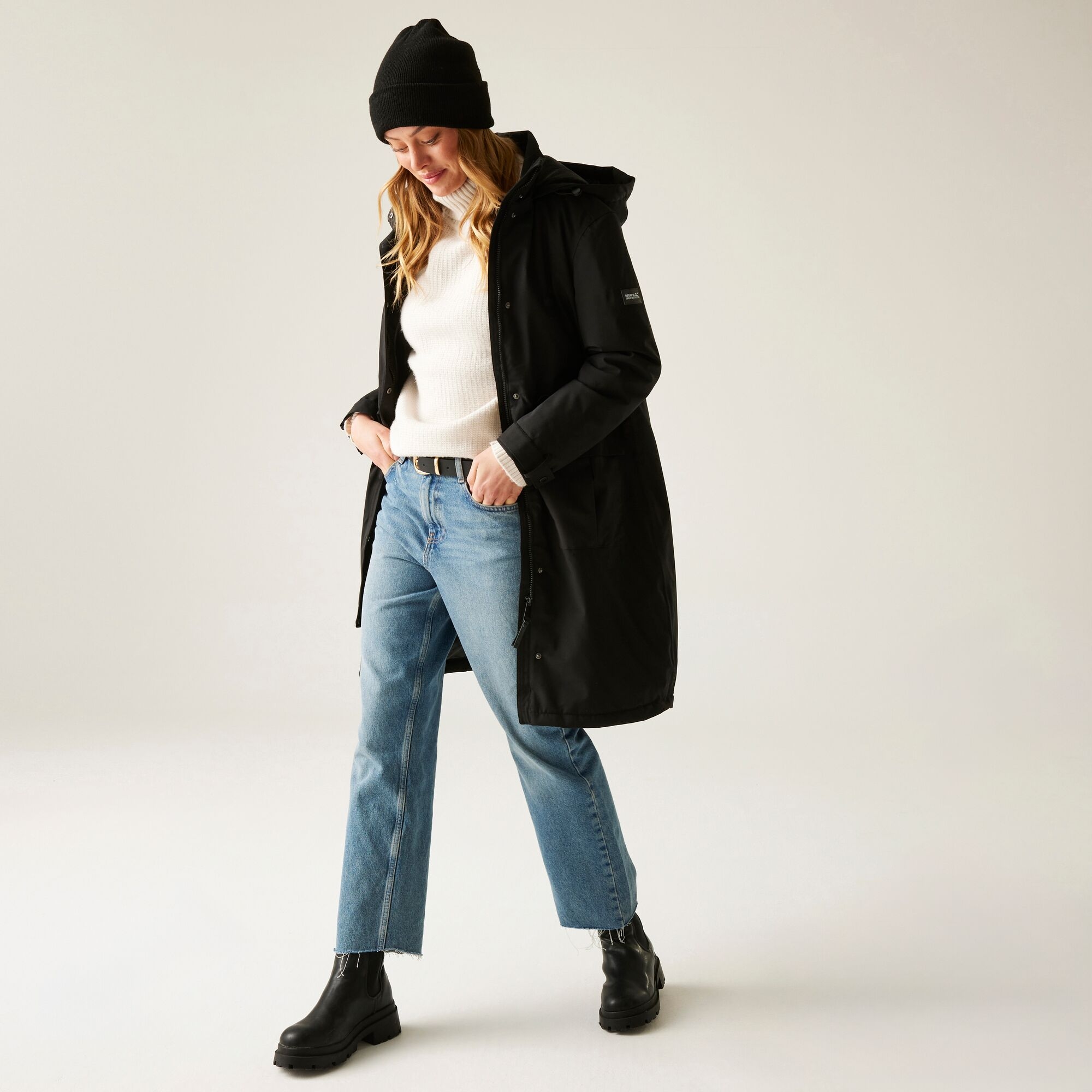 Regatta Płaszcz damski przejściowy ocieplany przeciwdeszczowy Yannta Czarny