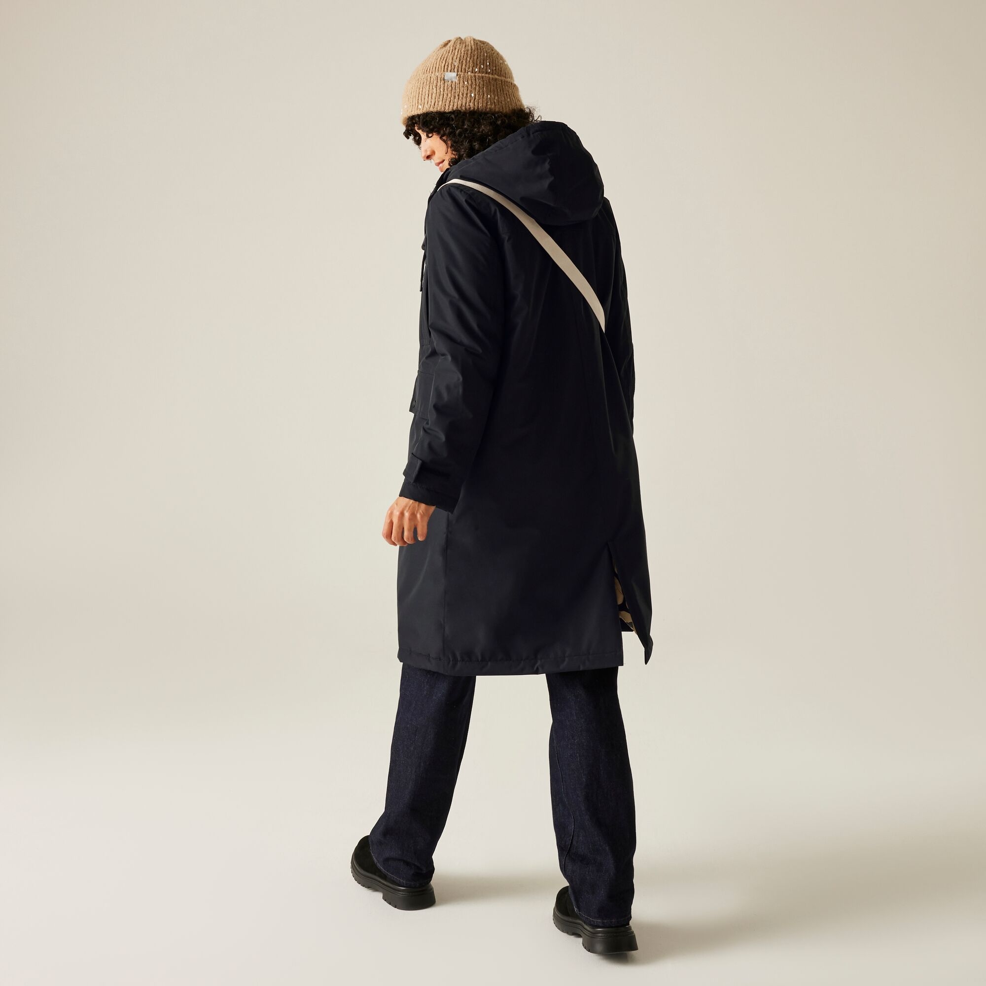 Regatta Orla Kiely Kurtka damska przeciwdeszczowa Long Czarny