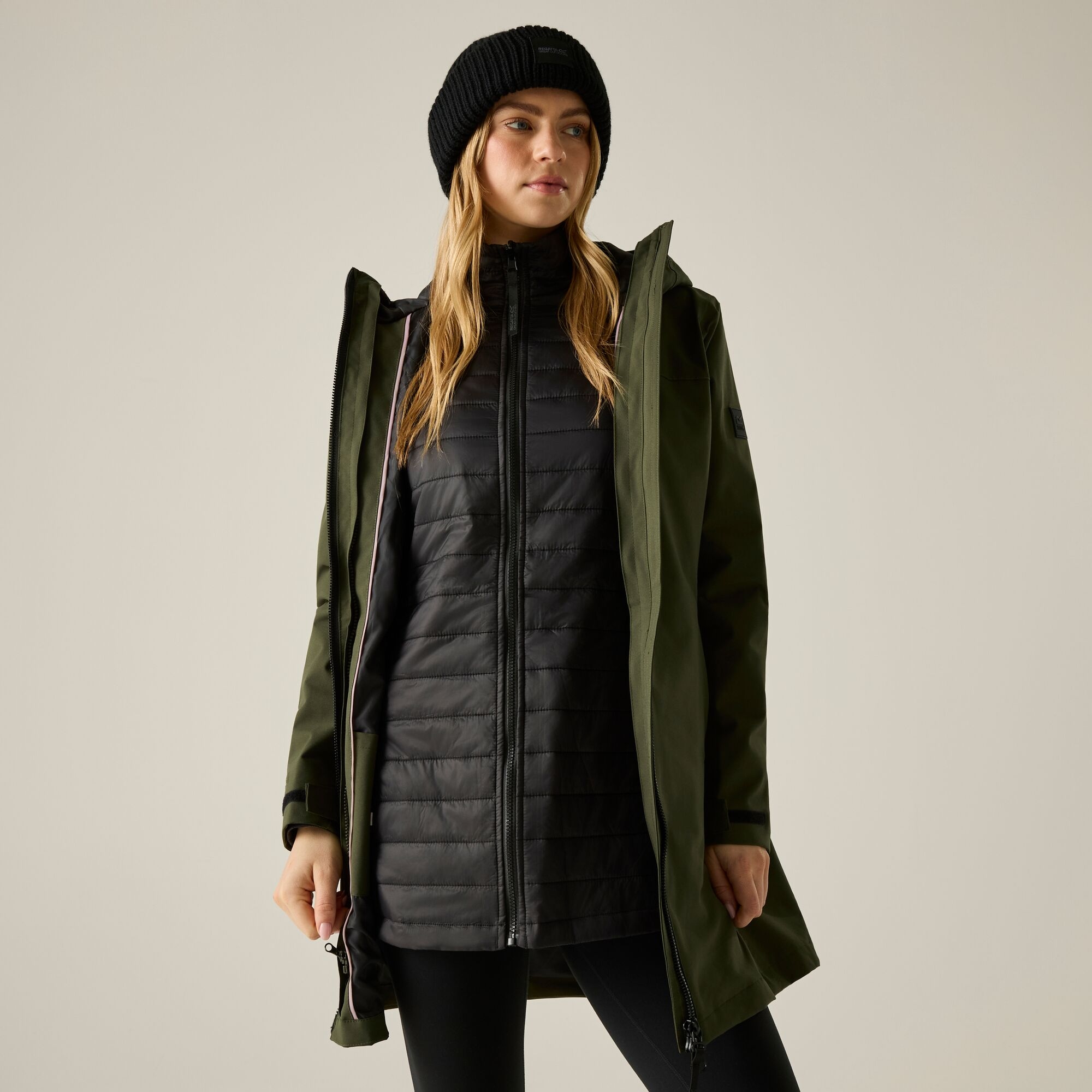 Regatta Women's Waterproof Denbury 3 In 1 Jacket - Green Size 20 - Image 1