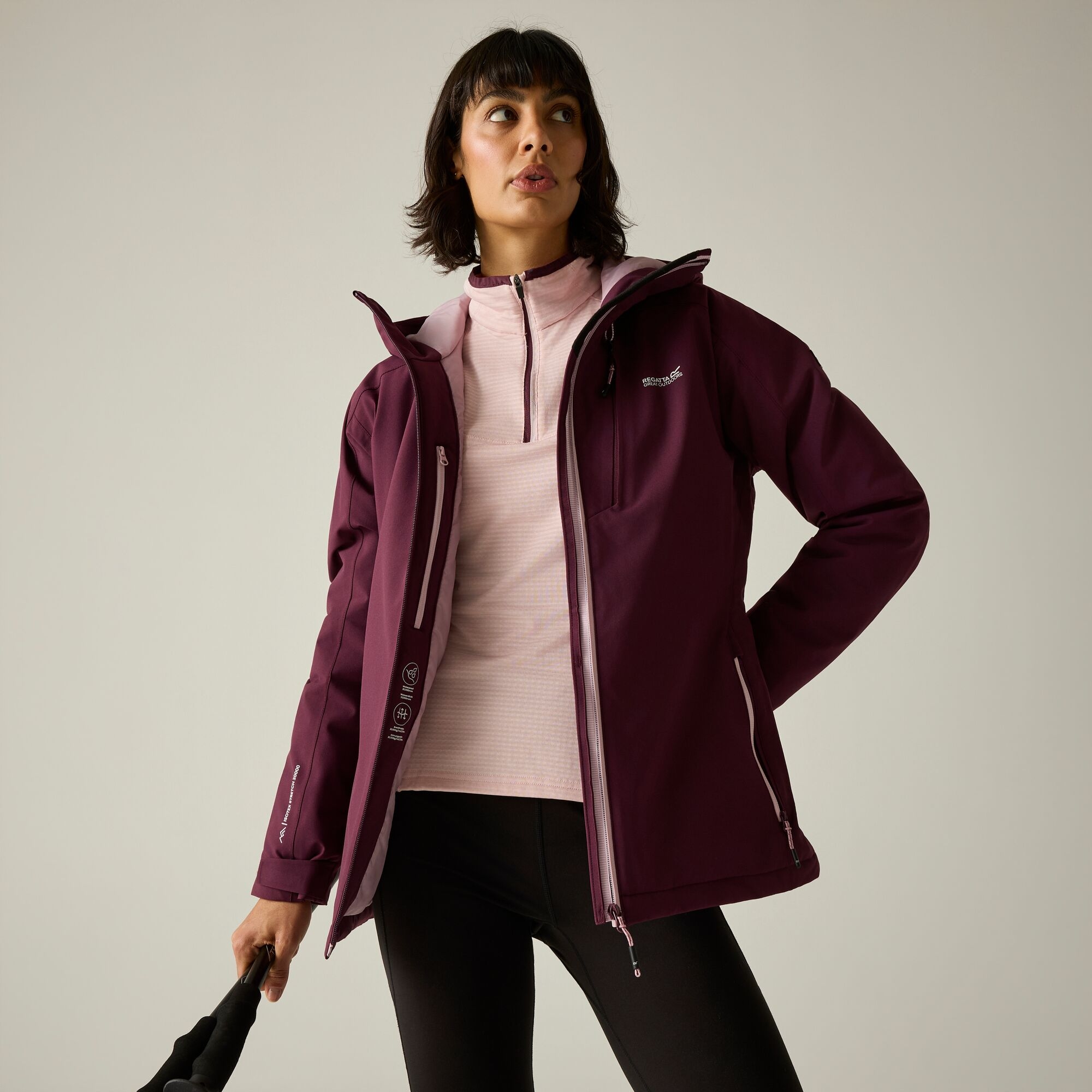 Regatta Women's Waterproof Highton Stretch Padded Jacket - Purple Size 14